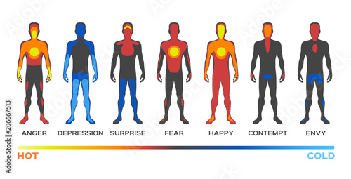 Body temperature vector / warm cold / feeling and emotion