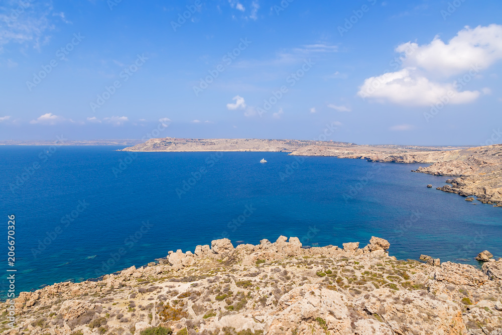 Mellieha, Malta. View of the coast in the north-west of the island