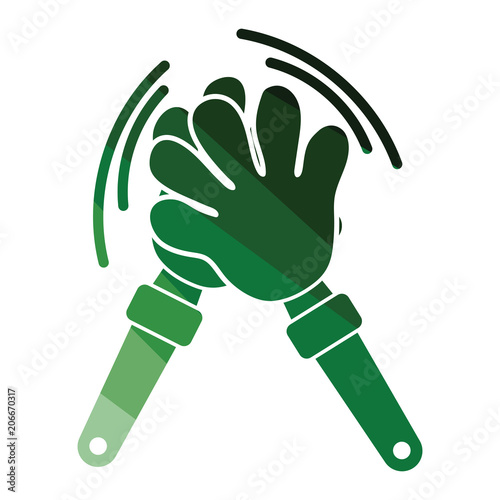 Football fans clap hand toy icon
