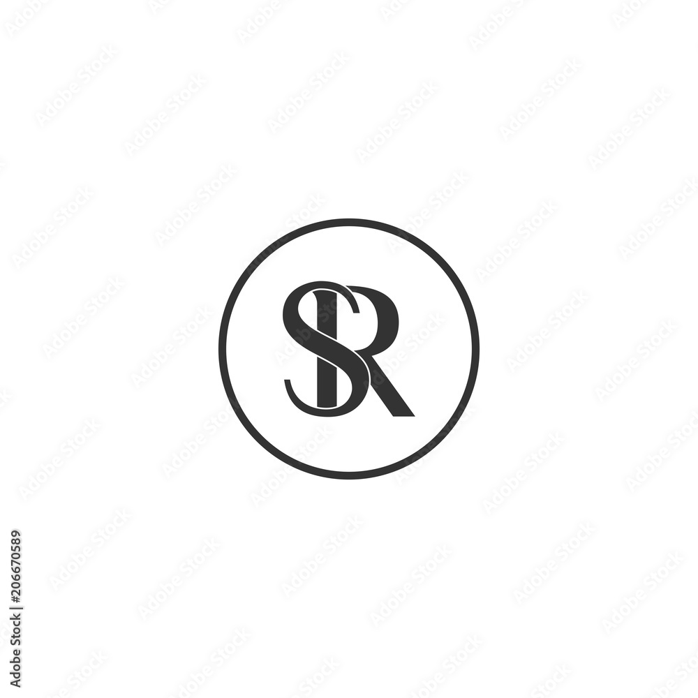 Fototapeta premium Letter SR Circle Abstract Monogram Creative Abstract Icon Logo, SR RS logo initial letter design, SR Letter Logo Design with Creative Modern Trendy Typography 