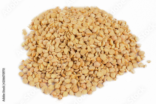 Heap of beans isolated on white background.