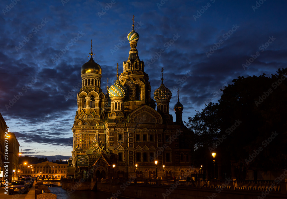 ST PETERSBURG, RUSSIA - JULY 6, 2012: Church of the Savior on the Spilled Blood in White Nights