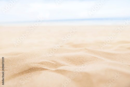 Summer sand beach and sea sky background