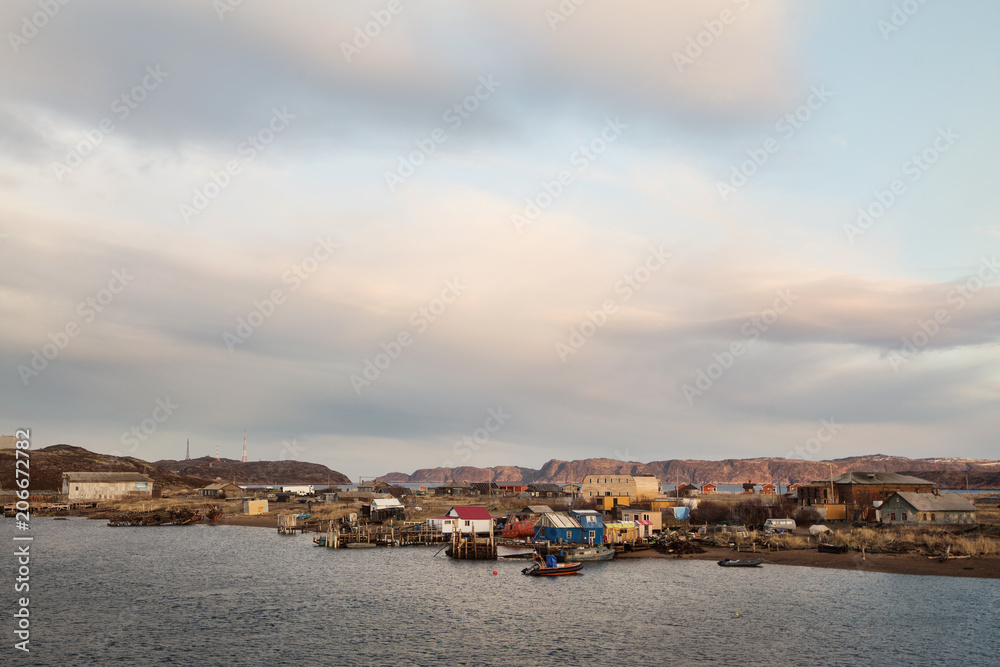 Village Teriberka, Murmansk region, Kola Peninsula, North Russia