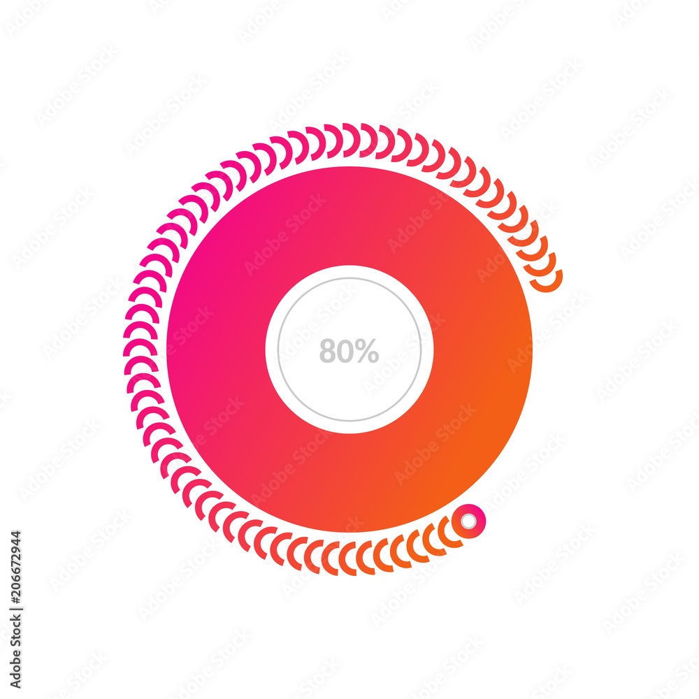 Business circle round diagram, chart with marks and numbers purple red color Presentations and research infographics object. Pie diagram for brochure, financial template. Vector illustration Business circle round diagram, chart with marks and numbers purple red color Presentations and research infographics object. Pie diagram for brochure, financial template. Vector illustration