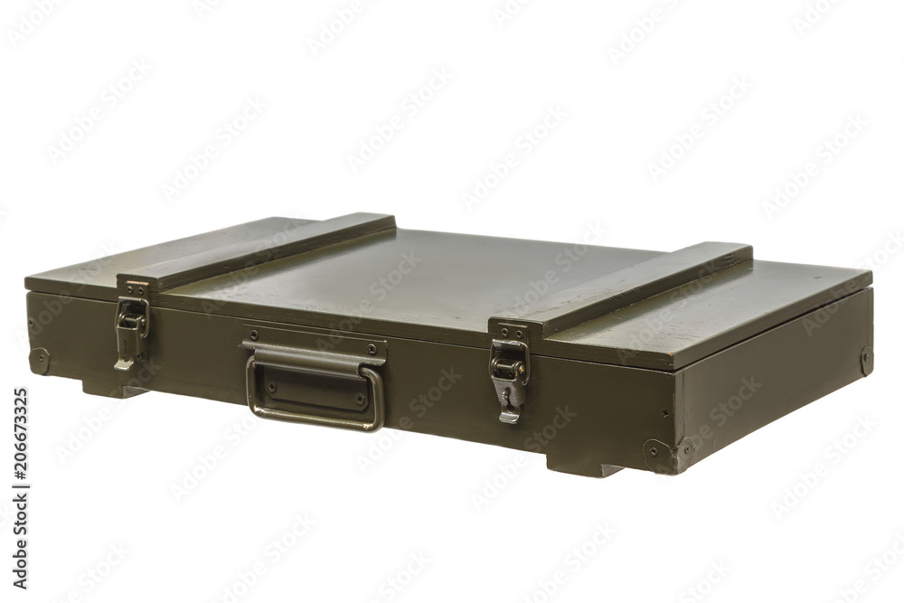 wooden green box for weapons isolated on white wooden green box for weapons isolated on white