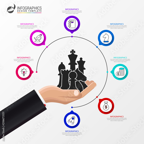 Infographic design template. Business concept with 7 steps