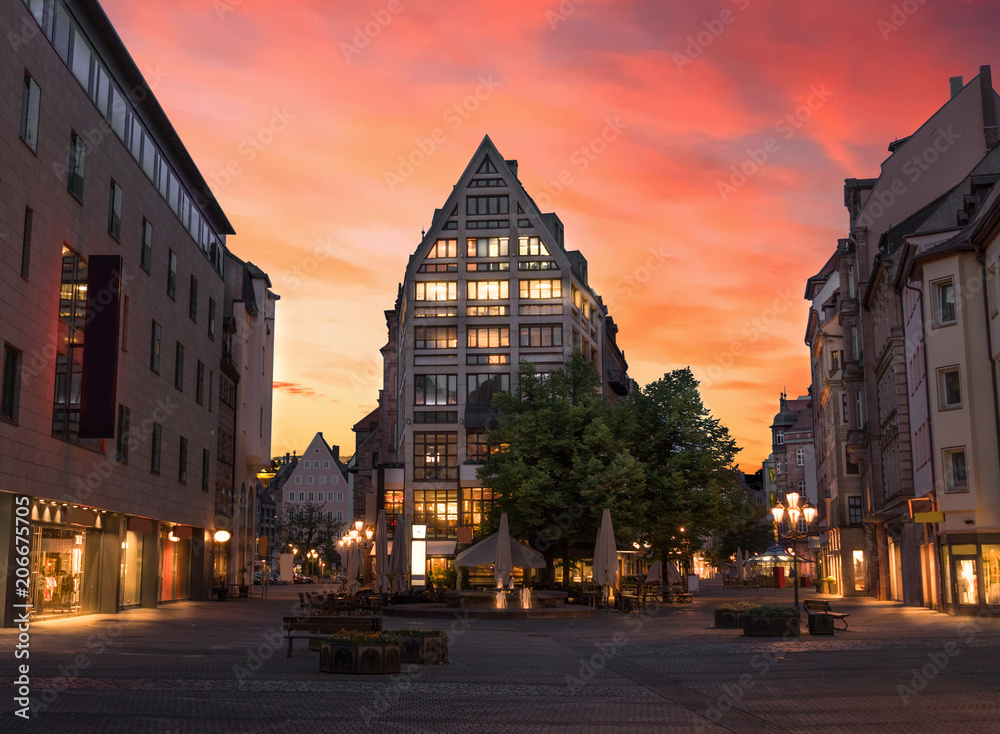 Nürnberg Ludwigsplatz Altstadt Sonnenuntergang