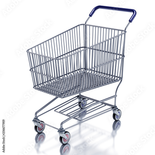 Shopping cart. 3d render