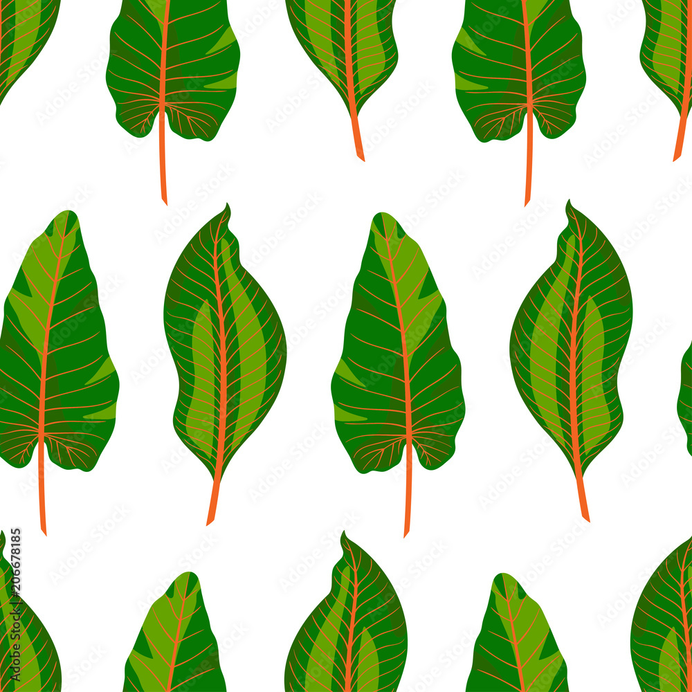 Obraz premium seamless green tropical leaves