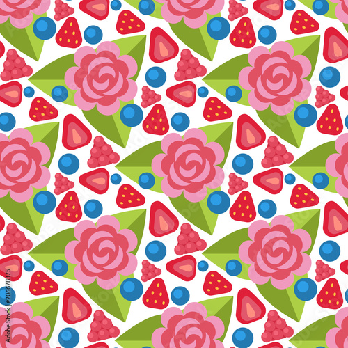 Nature flower illustration seamless pattern background floral summer vector