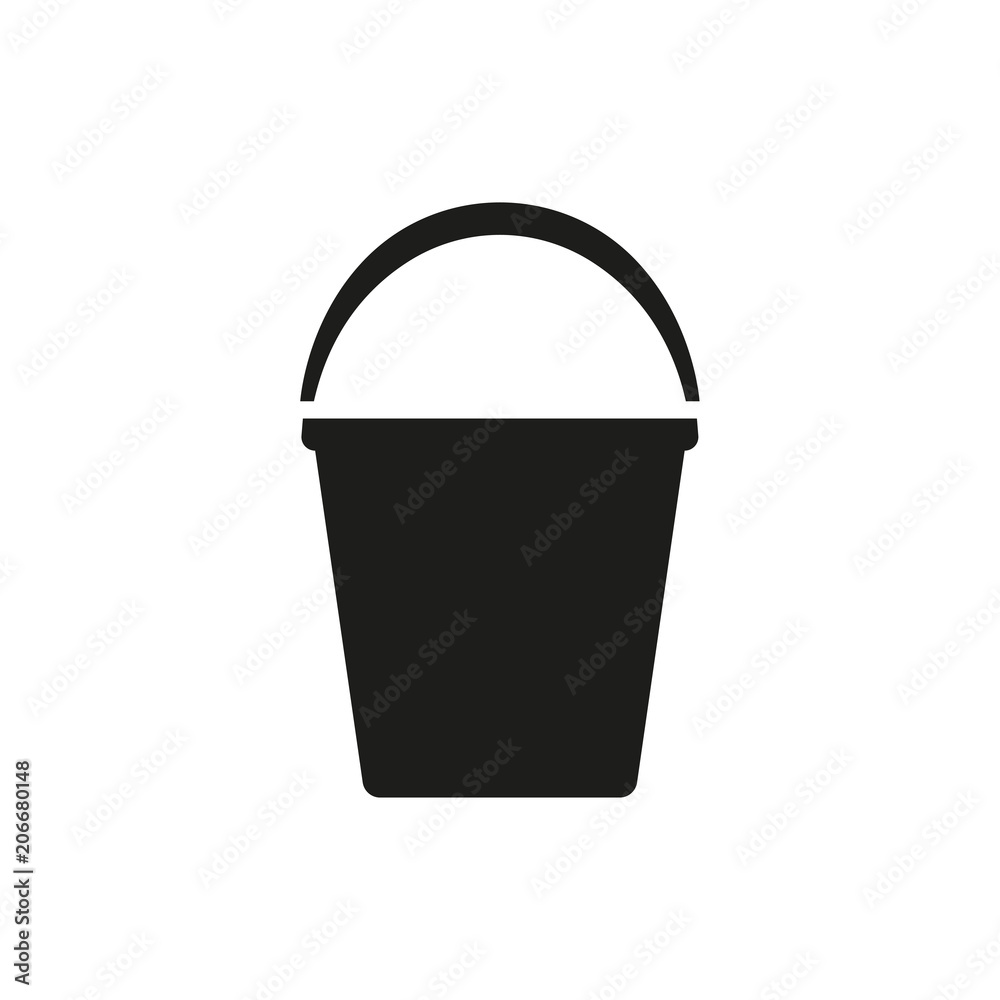 Bucket icon isolated of flat style. Vector illustration. Bucket icon isolated of flat style. Vector illustration.