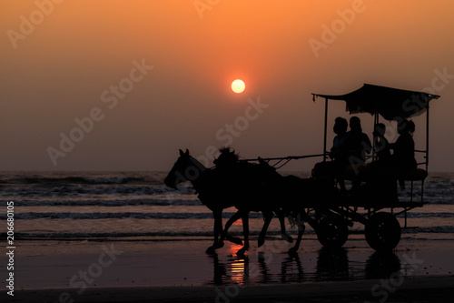 sunset on a beach © Manish