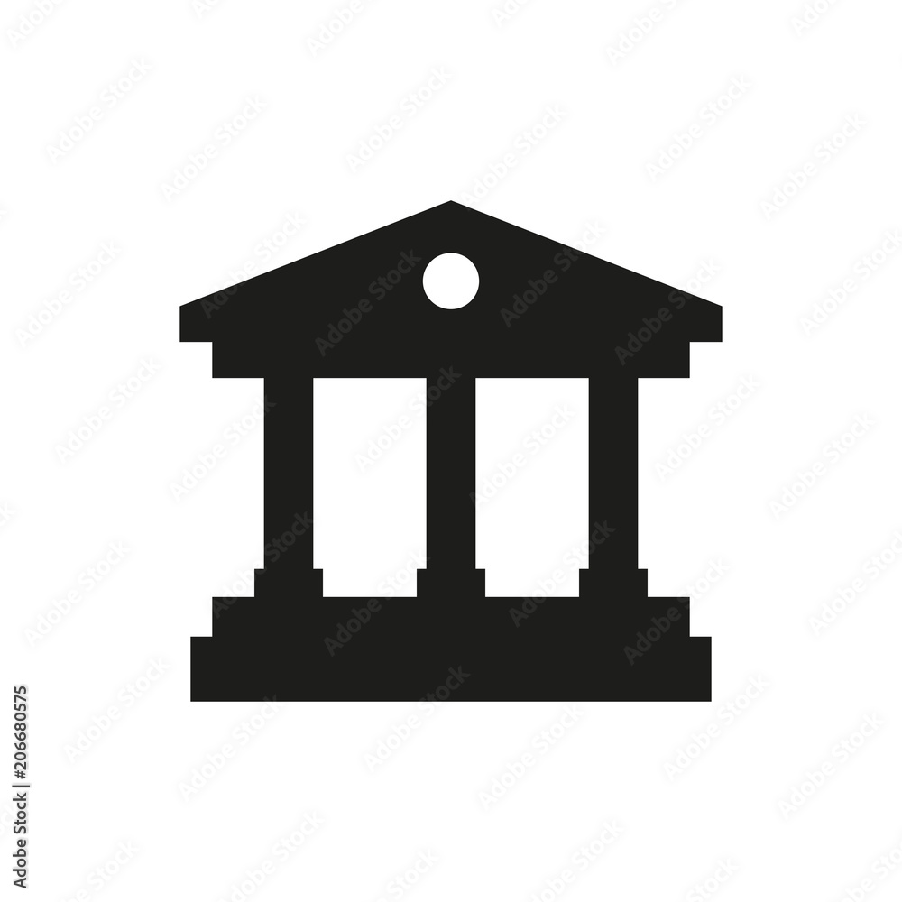 University, flat icon isolated on white background University, flat icon isolated on white background
