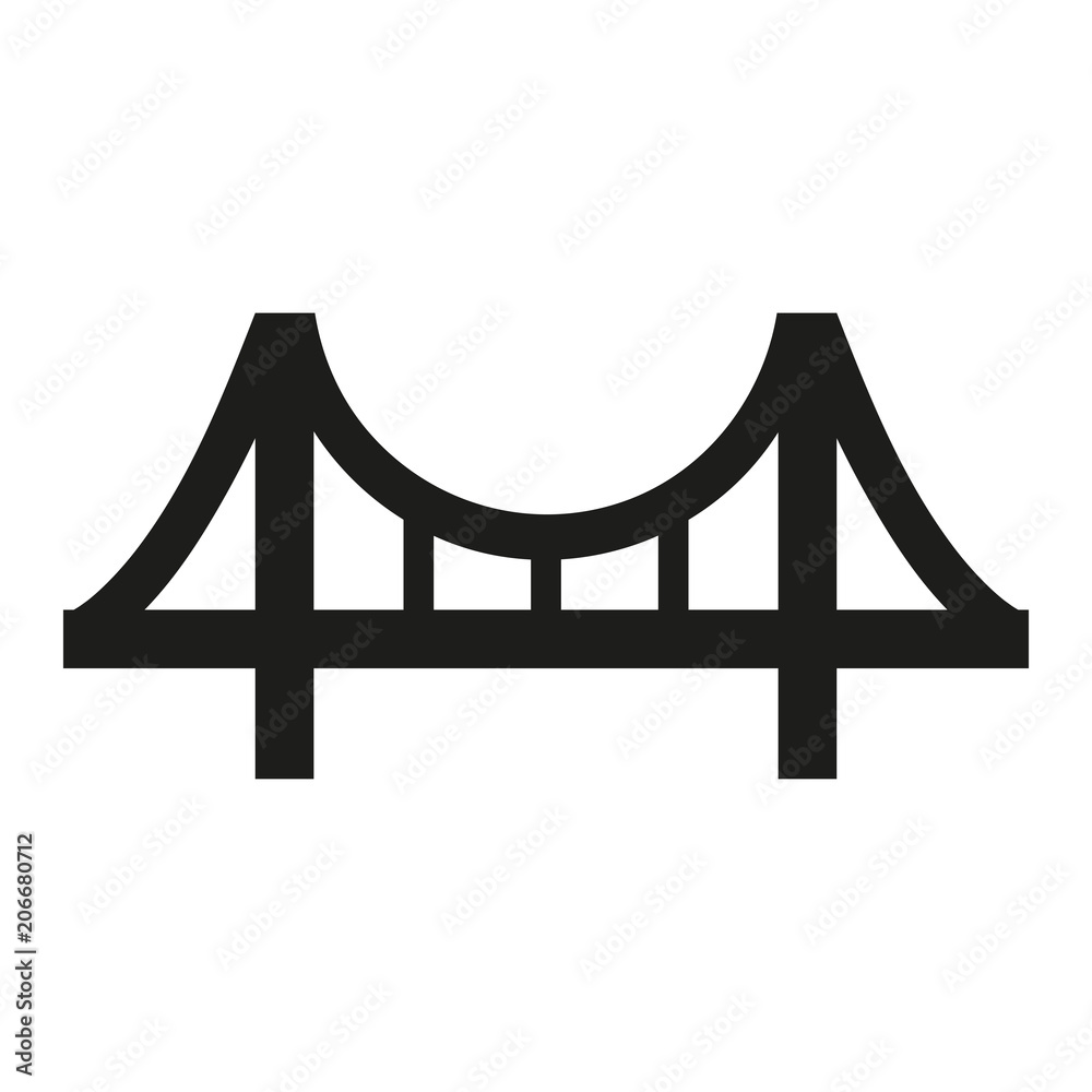 Obraz premium Bridge, suspension, rope icon vector image.Can also be used for building and landmarks . Suitable for mobile apps, web app. Flat design