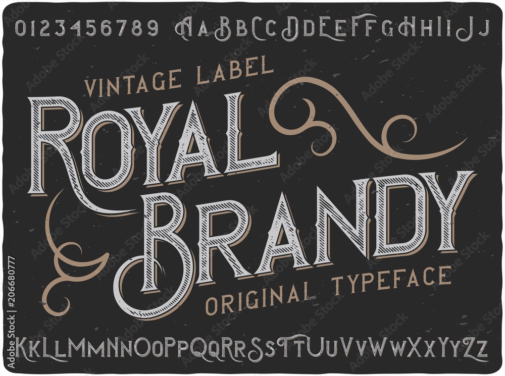 Plakat Vintage label typeface named 