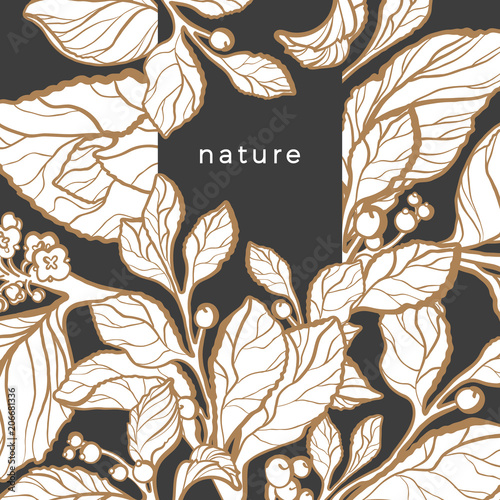 Vector graphic floral card Mate branch
