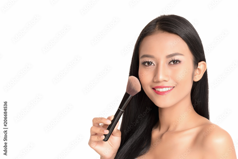 Young Asian woman with beautiful face and clear skin face close up studio Young Asian woman with beautiful face and clear skin face close up studio