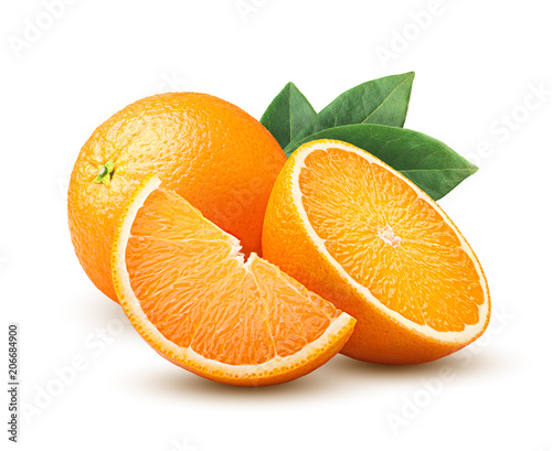 orange isolated on white background, clipping path, full depth of field