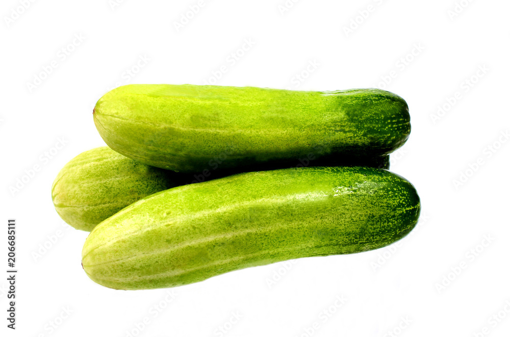 Green cucumbers isolated Green cucumbers isolated