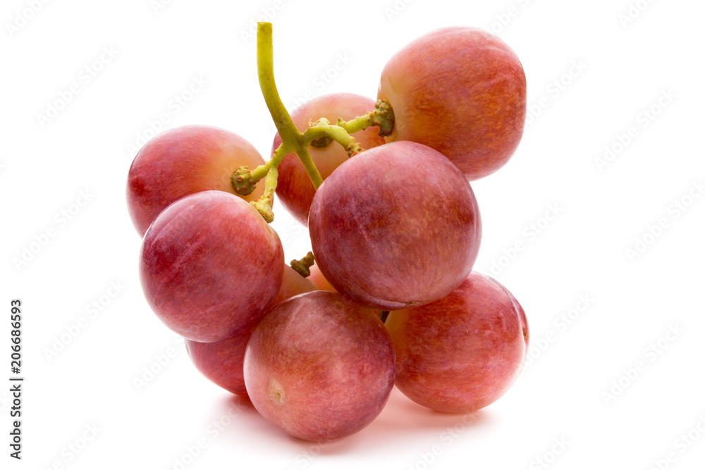 Fototapeta premium Ripe red grape isolated on white.