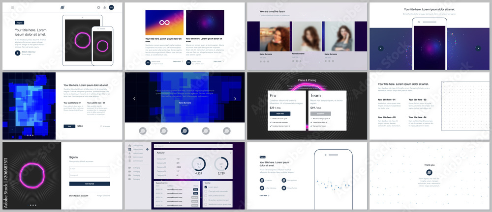 Vector templates for website design, minimal presentations, portfolio with abstract colorful infographics, minimalistic futuristic backgrounds. UI, UX, GUI. Design of header, dashboard and other forms Vector templates for website design, minimal presentations, portfolio with abstract colorful infographics, minimalistic futuristic backgrounds. UI, UX, GUI. Design of header, dashboard and other forms