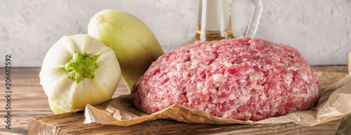 Mixe of ground meat minced beef and pork