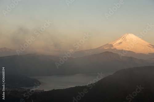 Mountain Fuji winter in morning