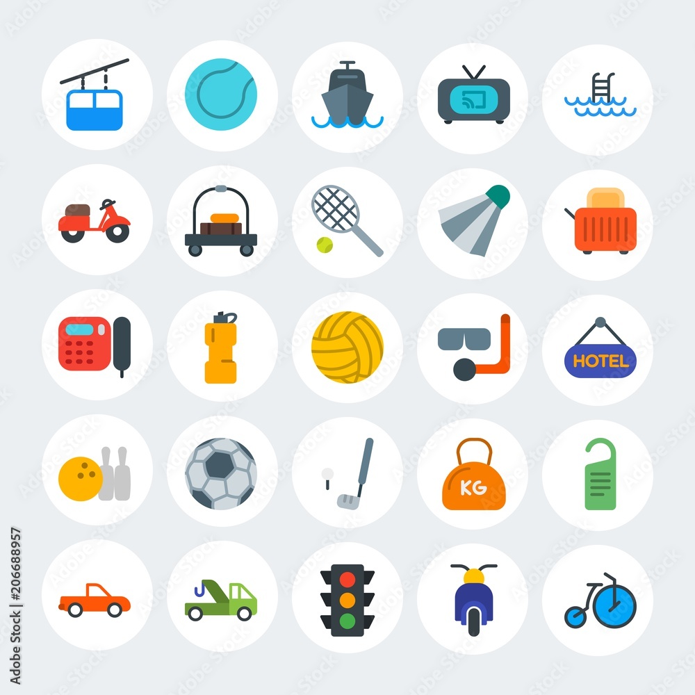 Modern Simple Set of transports, hotel, sports Vector flat Icons. Contains such Icons as pickup, bike, sign, circus, bicycle and more on white cricle background. Fully Editable. Pixel Perfect. Modern Simple Set of transports, hotel, sports Vector flat Icons. Contains such Icons as pickup, bike, sign, circus, bicycle and more on white cricle background. Fully Editable. Pixel Perfect.