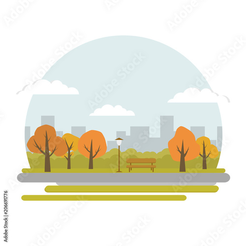 Vector autumn parks icon.
