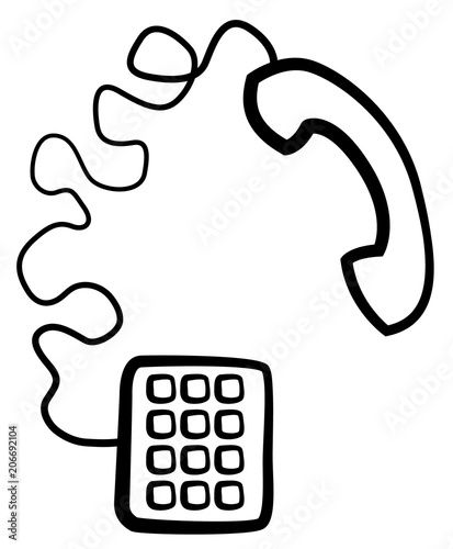 Phone Receiver Symbol Line Drawing