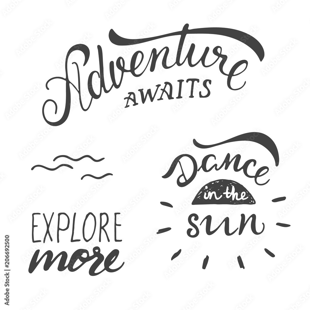 Just go hand drawn travel inspirational phrase Vector Image