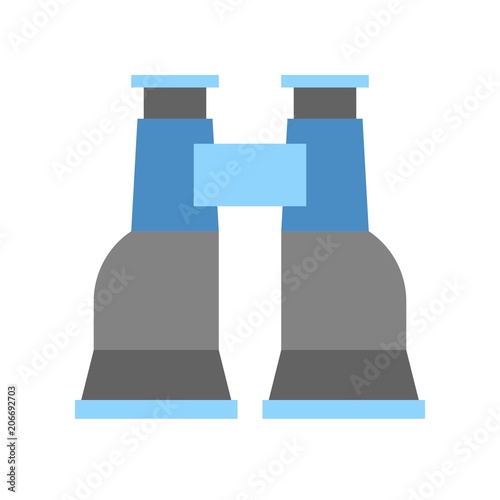 Simple binoculars icon in flat design vector
