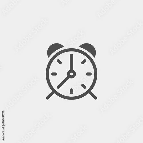 Alarm clock flat vector icon