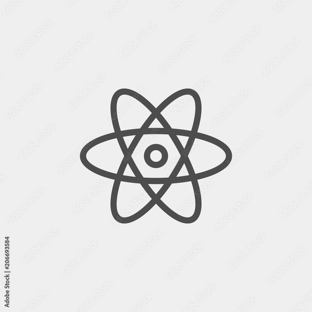 Atom flat vector icon. Molecule flat vector icon