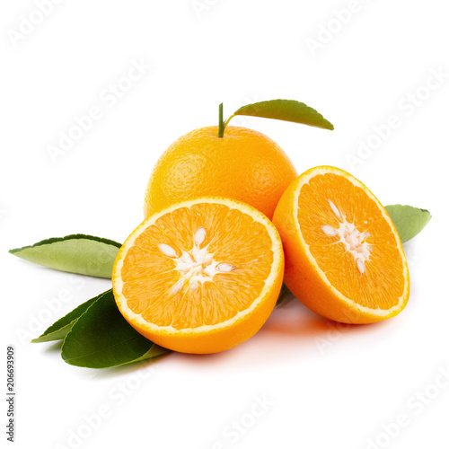 Fresh orange isolated on a white background