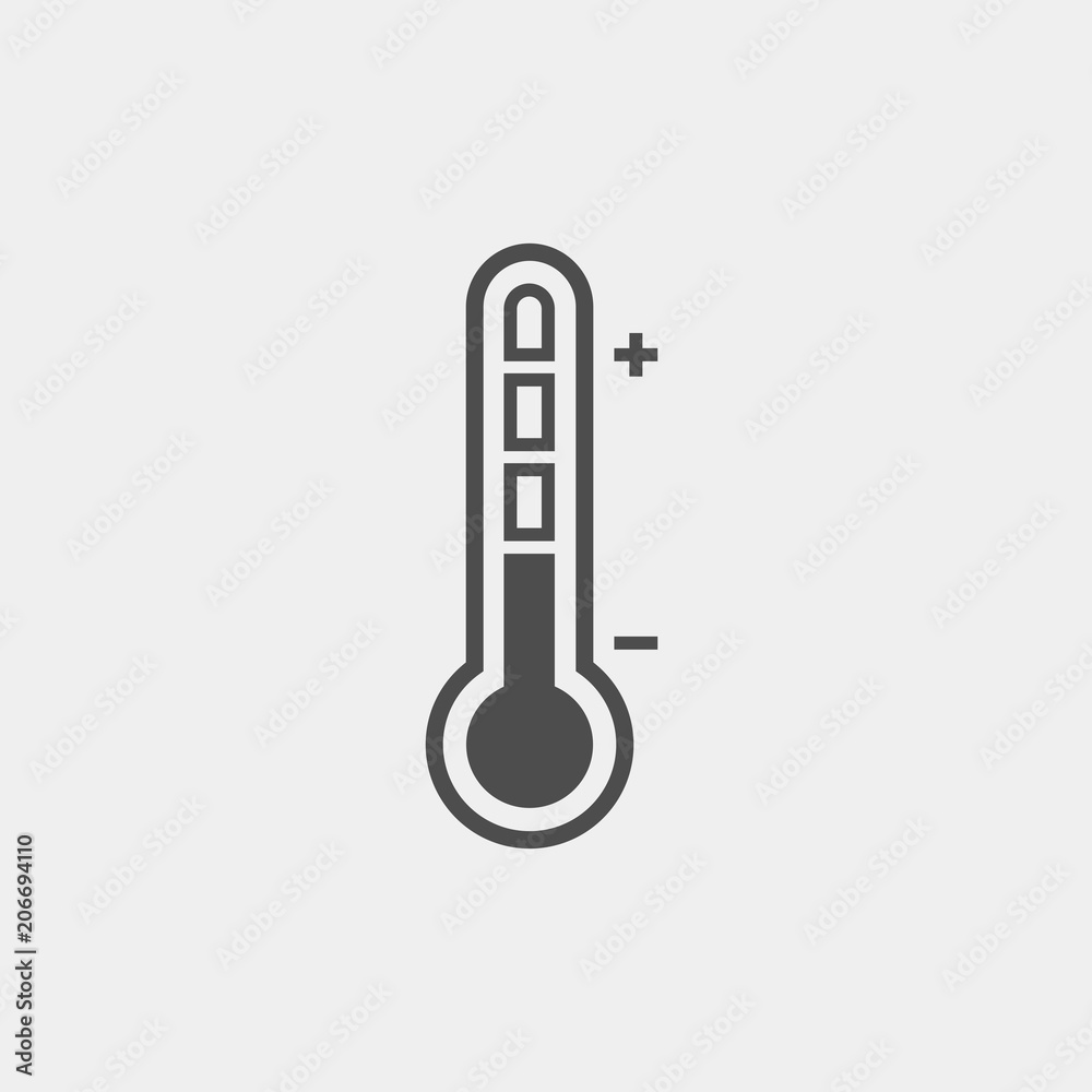 Thermometer flat vector icon. Temperature flat vector icon Thermometer flat vector icon. Temperature flat vector icon