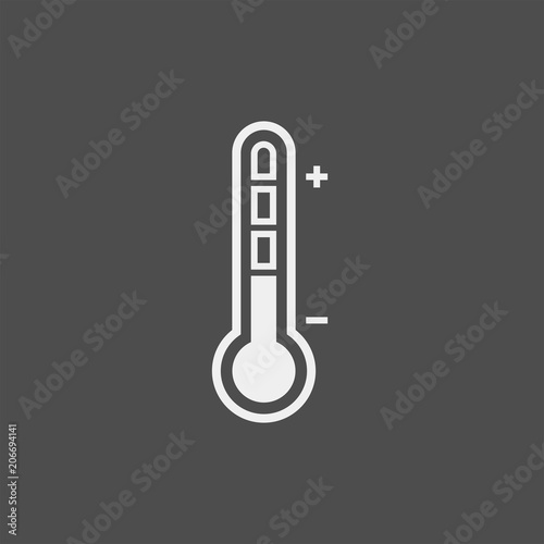  Thermometer flat vector icon. Temperature flat vector icon