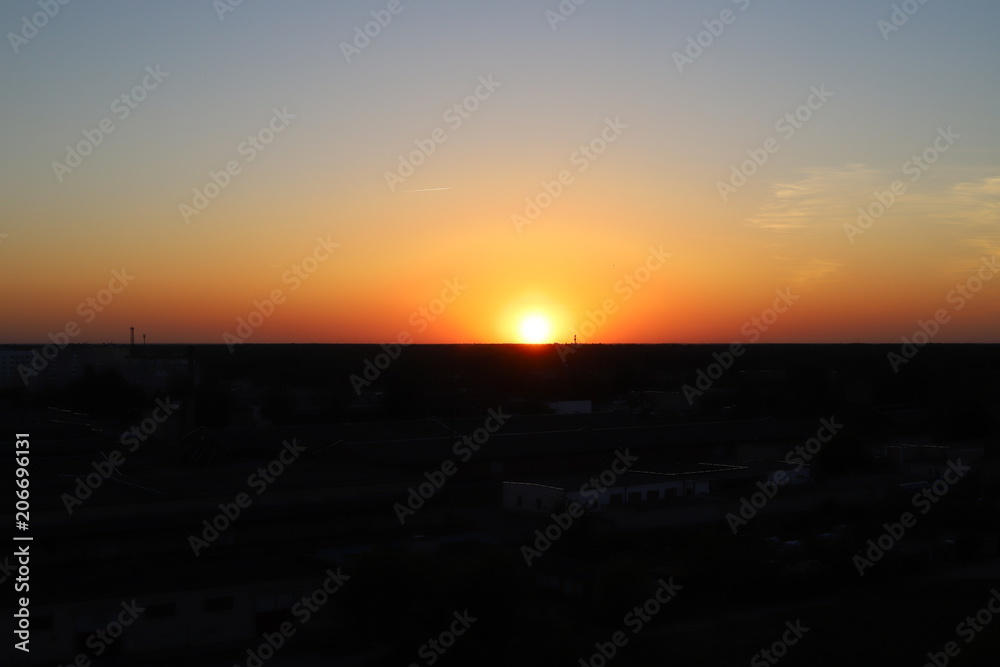 Beautiful sunset on the outskirts of the city Beautiful sunset on the outskirts of the city