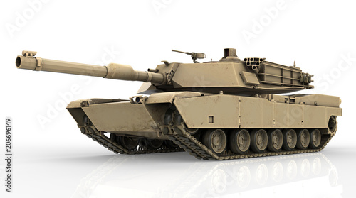 Military Tank isolated on white background photo
