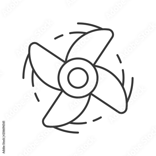 Spinning Engine fan outline icon on white background
