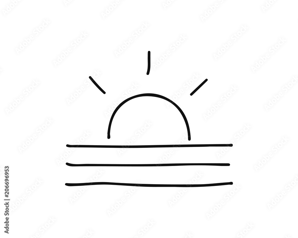 sunset icon design illustration,hand drawn style design, designed for web and app sunset icon design illustration,hand drawn style design, designed for web and app
