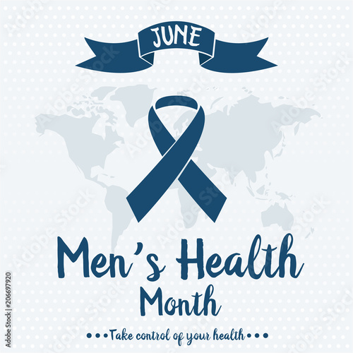 Men's health month card or background. vector illustration.
