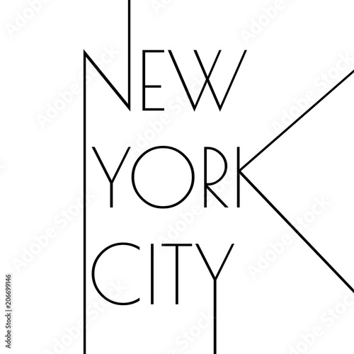 New York city typography design. NYC round banner, poster, sport t-shirt print design and apparels graphic. Vector illustration.