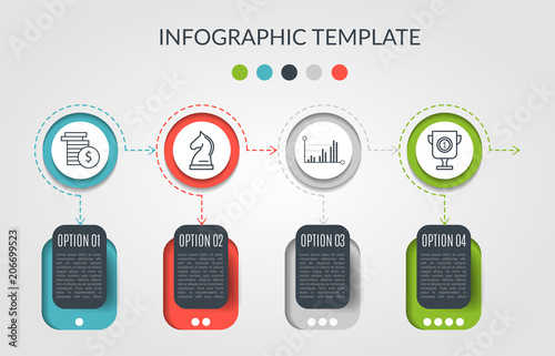 Timeline infographic design vector and marketing icons can be used for workflow layout, diagram, annual report, web design. Business concept with 4 options, steps or processes