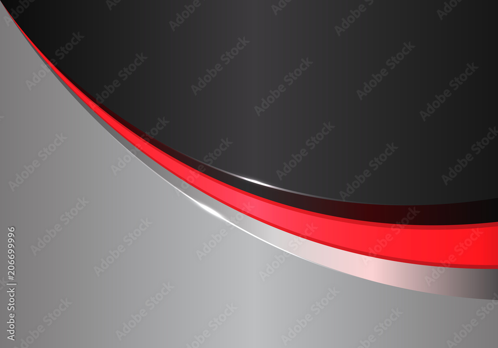 Abstract red line curve on black gray design modern futuristic ...