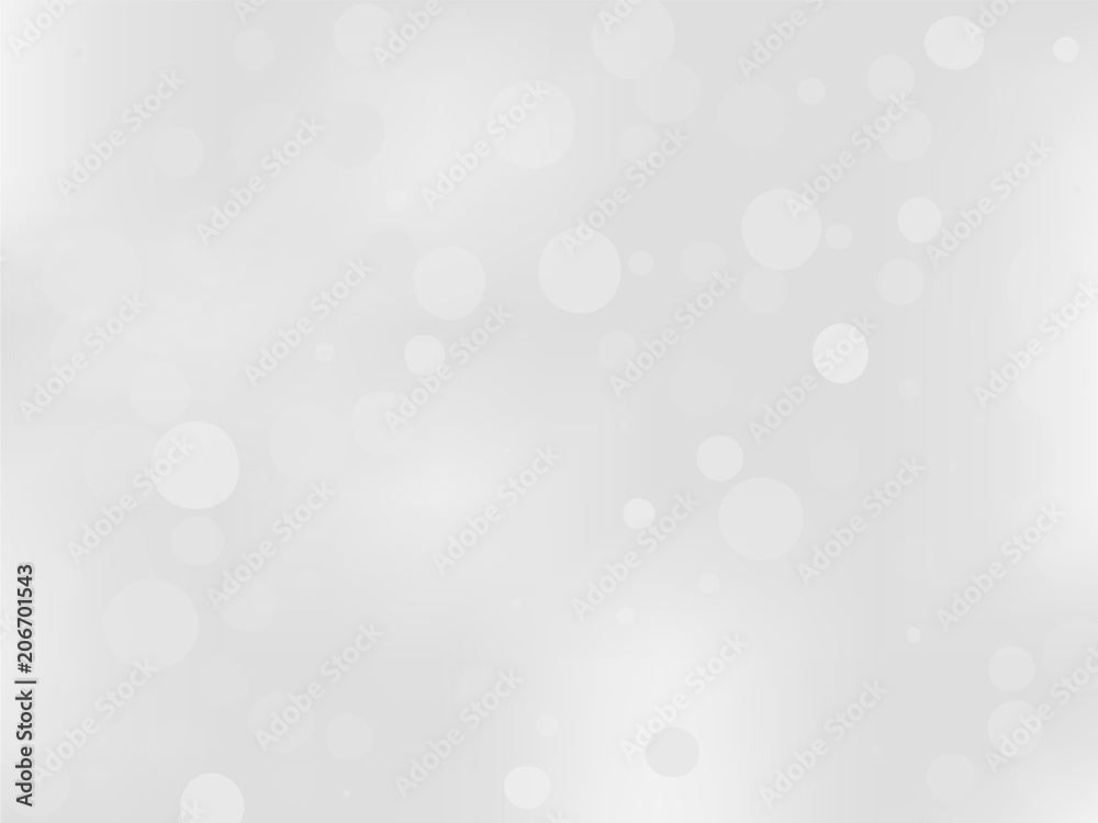 Gray-white gradient background with bokeh effect. Abstract blurred pattern. Overlapping transparent bubbles Vector illustration Gray-white gradient background with bokeh effect. Abstract blurred pattern. Overlapping transparent bubbles Vector illustration