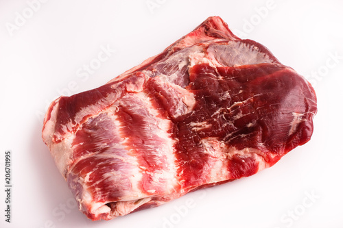 fresh lamb meat on a white background