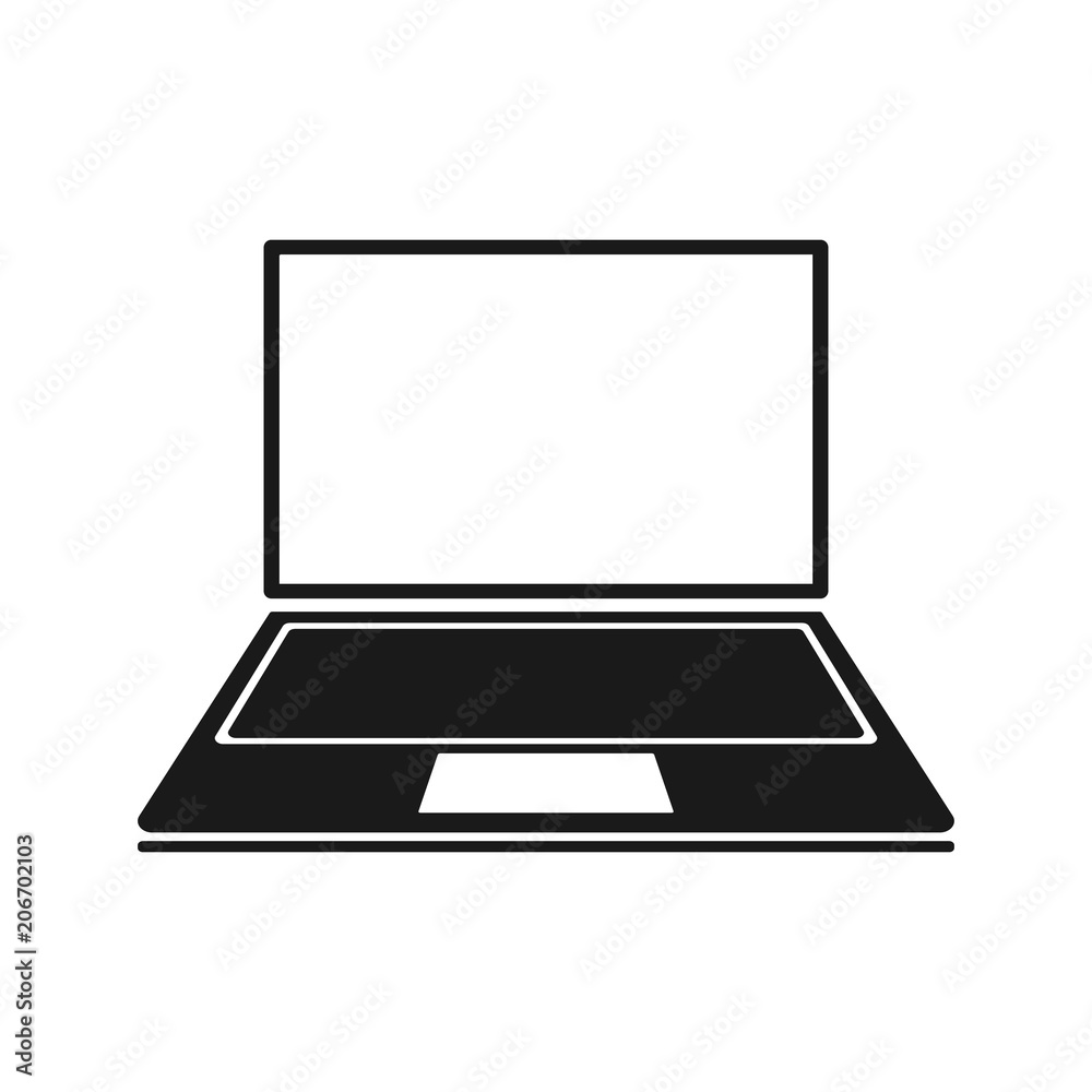 Personal computer laptop isolated flat icon Personal computer laptop isolated flat icon