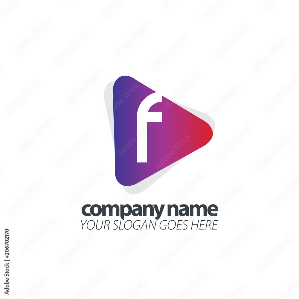 Initial Letter Rounded Triangle Design Logo Template Initial Letter Rounded Triangle Design Logo Template